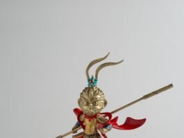 Black Myth WuKong bronze sculpture featuring the Monkey King Sun Wukong